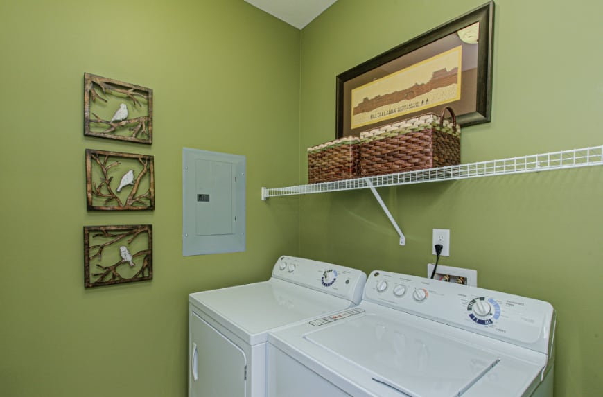 Laundry room in a Westfield townhome.